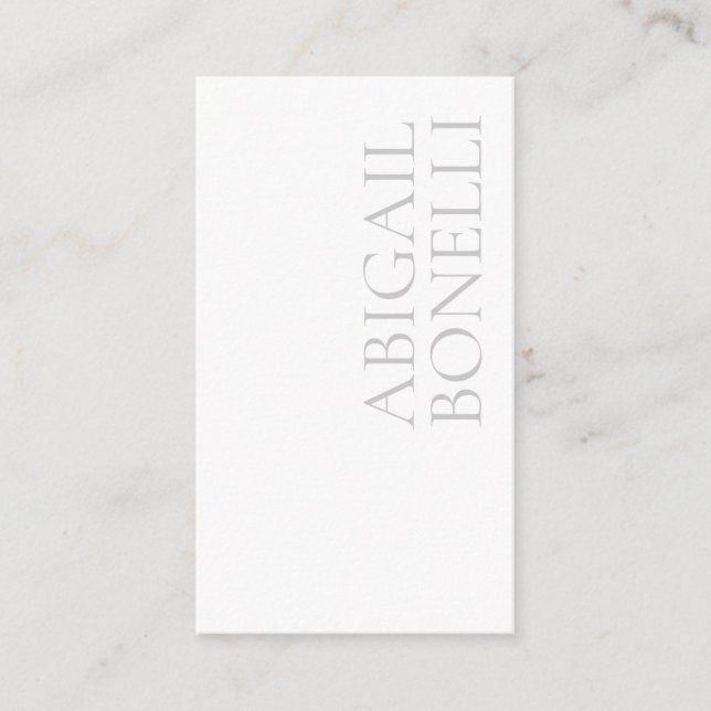 Professionell minimalistisk modern grå vit tilläggskort (Framsida)