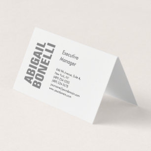 Professionell minimalistisk modern grå vit visitkort