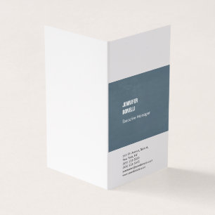 Professionell minimalistisk modern grått-blå vit visitkort