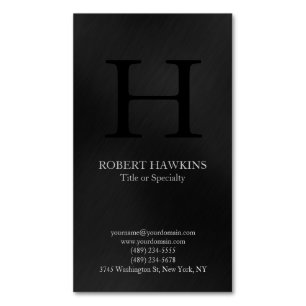 Professionell minimalistisk modern grått monogram magnetiska visitkort