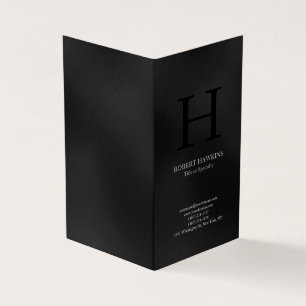 Professionell minimalistisk modern grått monogram visitkort