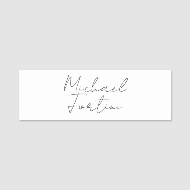 Professionell minimalistisk modern grått vit namnbricka (Framsida)