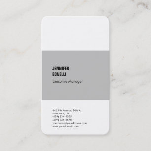 Professionell minimalistisk modern grått vit visitkort