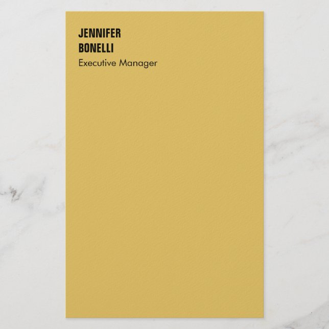 Professionell minimalistisk modern guld färg brevpapper (Framsida)