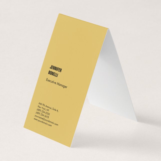 Professionell minimalistisk modern gyllene färg visitkort (Framsida)