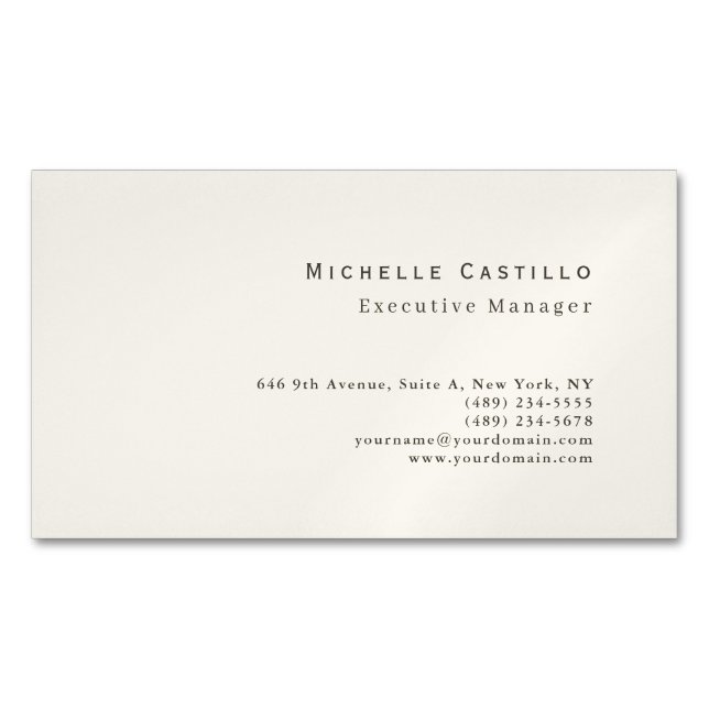 Professionell minimalistisk modern magnetiska visitkort (Framsida)