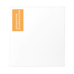 Professionell minimalistisk modern orange vit anteckningsblock