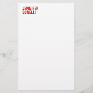 Professionell minimalistisk, modern, röd, vit brevpapper