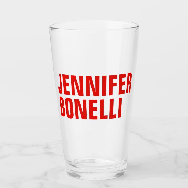 Professionell minimalistisk, modern, röd, vit glaskopp (Framsida)