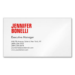 Professionell minimalistisk, modern, röd, vit magnetiska visitkort