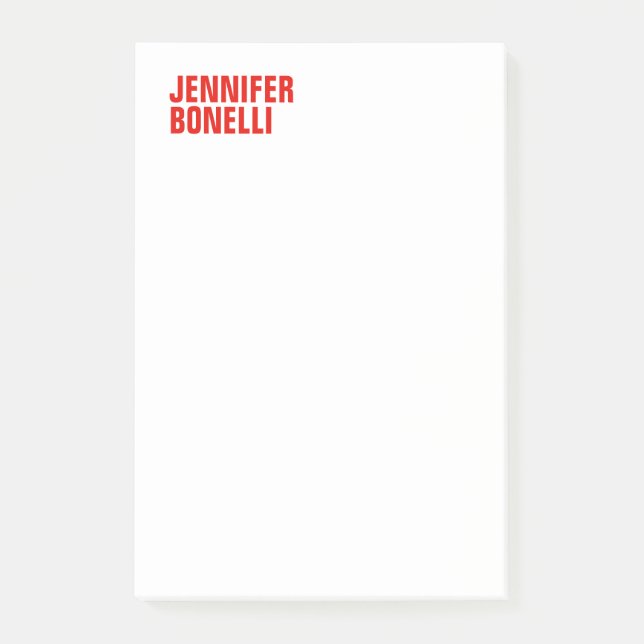 Professionell minimalistisk, modern, röd, vit post-it block (Framsida)