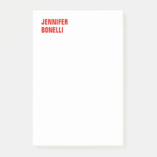 Professionell minimalistisk, modern, röd, vit post-it block