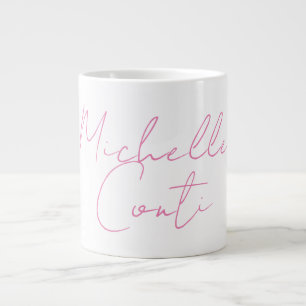 Professionell minimalistisk modern rosa vit tilläg jumbo mugg