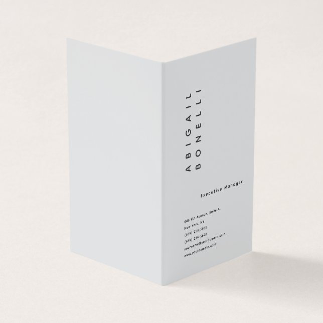 Professionell minimalistisk modern slät grå visitkort (Utsida)