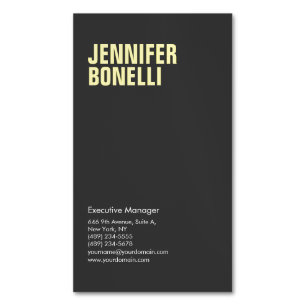 Professionell minimalistisk modern svart gult magnetiska visitkort
