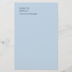 Professionell minimalistisk modern trendig blekblå brevpapper