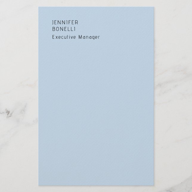 Professionell minimalistisk modern trendig blekblå brevpapper (Framsida)