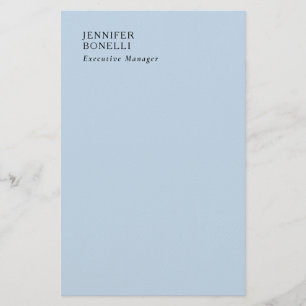 Professionell minimalistisk modern trendig blekblå brevpapper