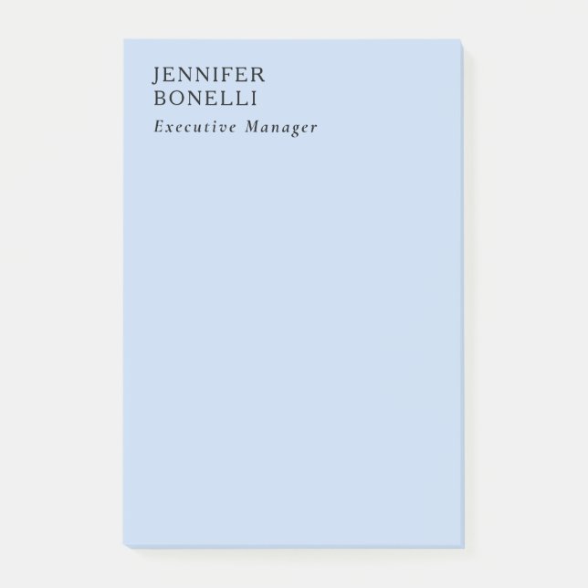 Professionell minimalistisk modern trendig blekblå post-it block (Framsida)