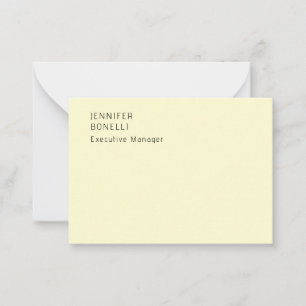 Professionell minimalistisk modern trendig krämfär anteckningskort