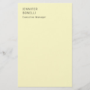 Professionell minimalistisk modern trendig krämfär brevpapper