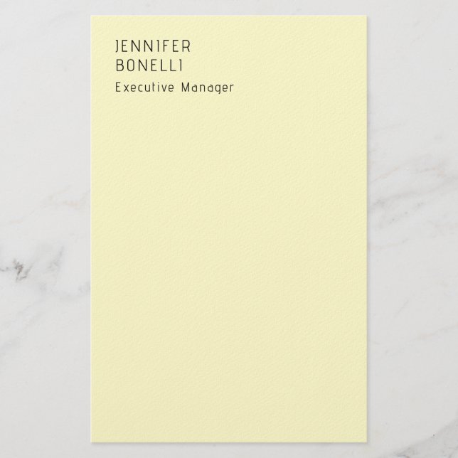 Professionell minimalistisk modern trendig krämfär brevpapper (Framsida)