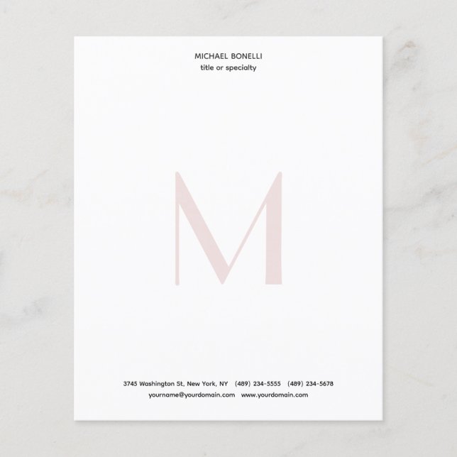 Professionell Minimalistisk monogrammad Pappra Lak (Framsida)