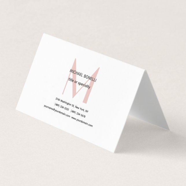 Professionell minimalistisk monogrammerad profilko visitkort (Framsida)