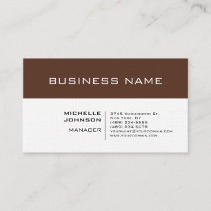 Professionell Minimalistisk premium Linen Brown Wh Visitkort