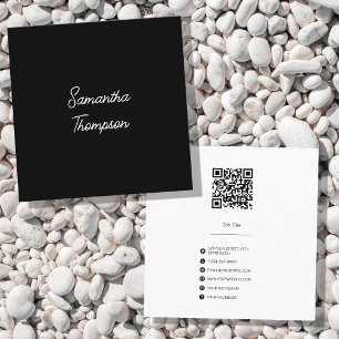 Professionell minimalistisk QR-kod för skriftsigna Fyrkantigt Visitkort
