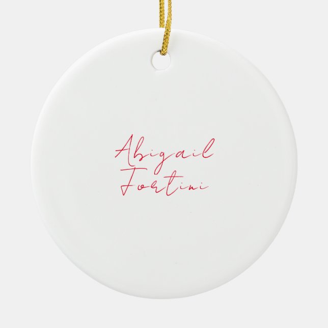 Professionell minimalistisk röd, modern julgransprydnad keramik (Framsidan)