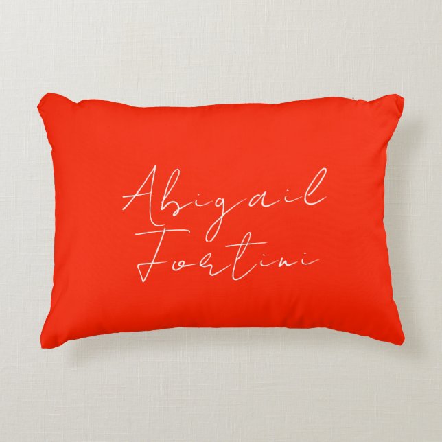 Professionell minimalistisk röd, modern prydnadskudde (Framsidan)