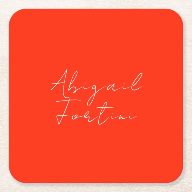 Professionell minimalistisk röd, modern underlägg papper kvadrat (Framsidan)