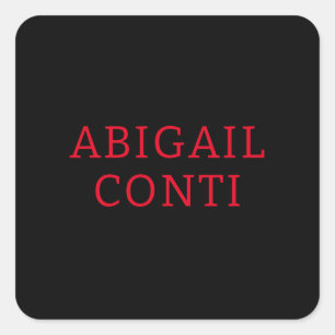 Professionell minimalistisk röd svart modern fyrkantigt klistermärke