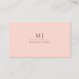 Professionell Minimalistisk Rosa i Monogram Visitkort