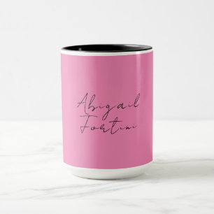 Professionell minimalistisk rosa modern ditt namn mugg