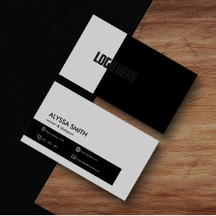 Professionell Minimalistisk svart, vit modern Logo Visitkort