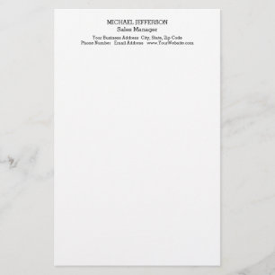 Professionell - minimalistisk vanlig klassisk brevpapper