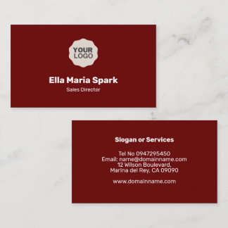 Professionell Minimalistiskt maronAffärskort Visitkort