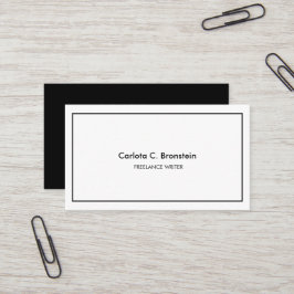 Professionell Minimalistiskt svartvitt Affärskort Visitkort