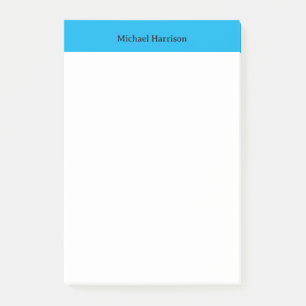 Professionell - minimalistiskt vanligt blått vitt post-it block