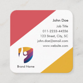 Professionell - minimalt enkelt, modernt färgstark fyrkantigt visitkort