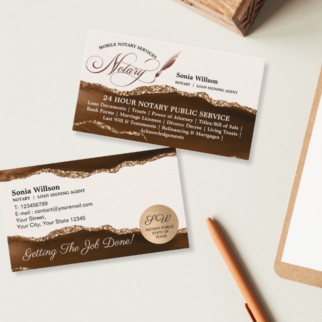 Professionell Mobile Notary & Loan Signing Agent Visitkort (Skapare uppladdad)