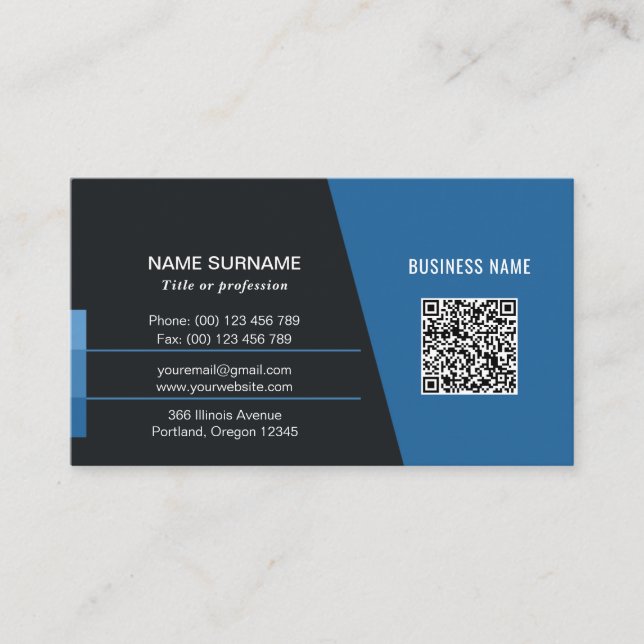 Professionell Modern affärskort med QR-kod  Visitkort (Framsida)