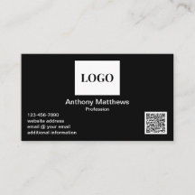 Professionell Modern Black Add Logotyp och QR-kod