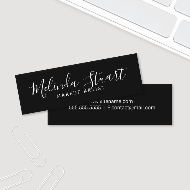 Professionell Modern Black and White Mini Visitkort (Skapare uppladdad)
