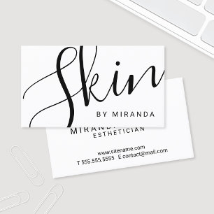 Professionell Modern Black and White Skincare Visitkort