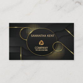 Professionell Modern Black & Guld Affärskort Visitkort