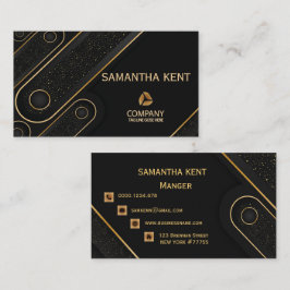 Professionell Modern Black & Guld Affärskort Visitkort