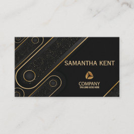 Professionell Modern Black & Guld Affärskort Visitkort